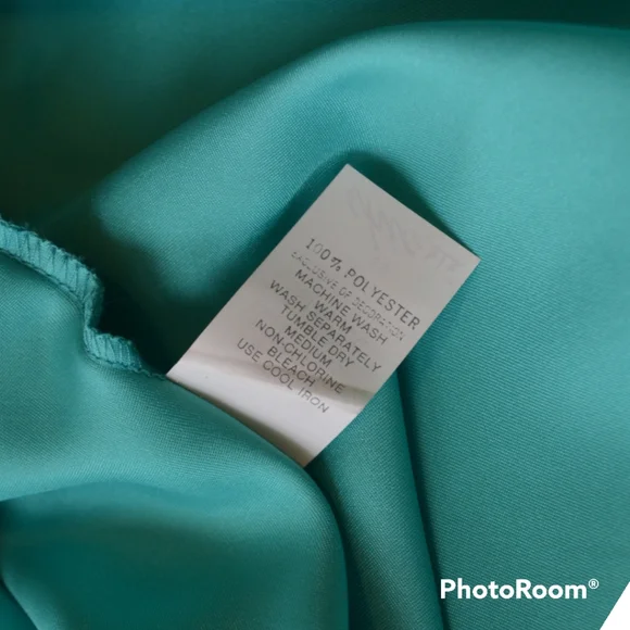 Vintage Satin Polyester Aqua Blue Camisole by Chic h.i.s. - Picture 8 of 8